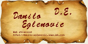 Danilo Eglenović vizit kartica